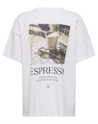 Only - OnlVivi Life Lovely T-shirt - Bright White/ Espreso